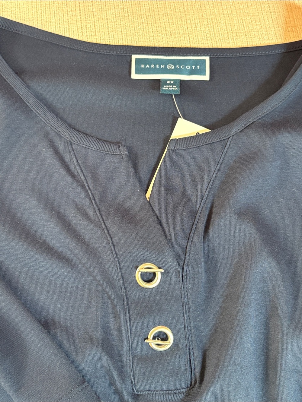 Karen Scott Navy Short Sleeve